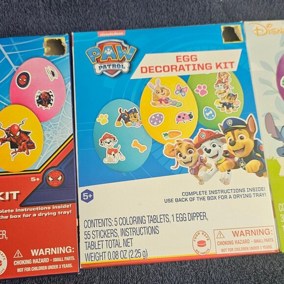 9 Boxes of Egg Decorating Kits (Spiderman, Paw Patrol and Stitch - Picture 1 of 7
